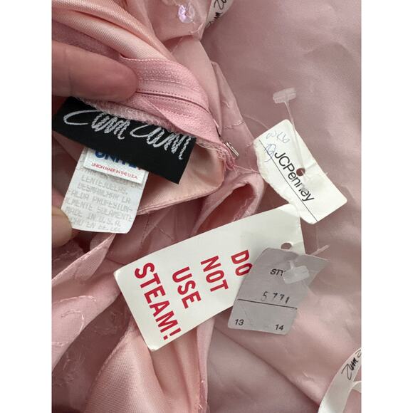 NWT Y2K Zum Zum pink sequin JCPenney Formal Prom Dress Union Made USA large - Picture 9 of 15
